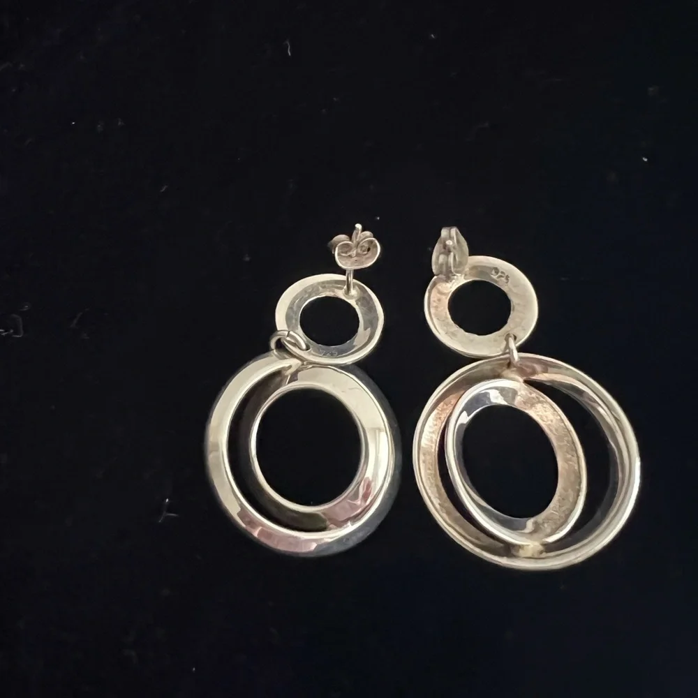 Artisan Sterling Silver Hoop Earrings - Picture 2 of 3